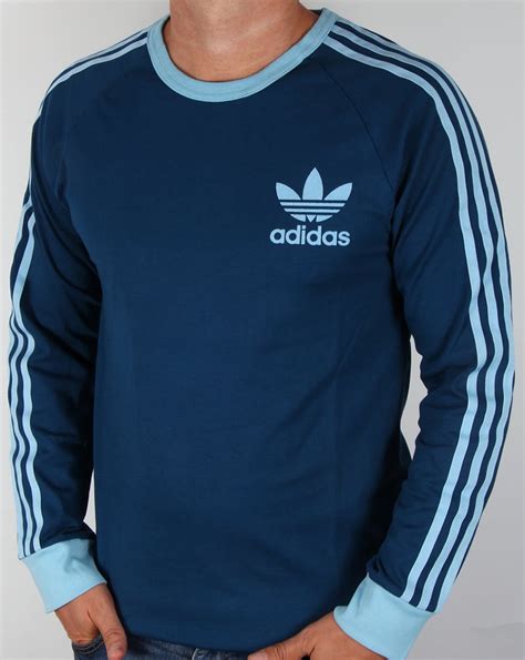 adidas originals 3-stripes velvet long sleeve|adidas blue long sleeve shirt.